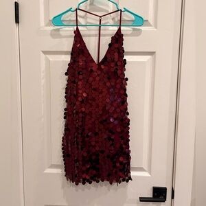 Burgundy Sequin Dress